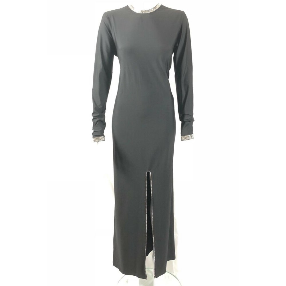 Adam Selman Sport Crystal Trimmed Front Maxi Dress